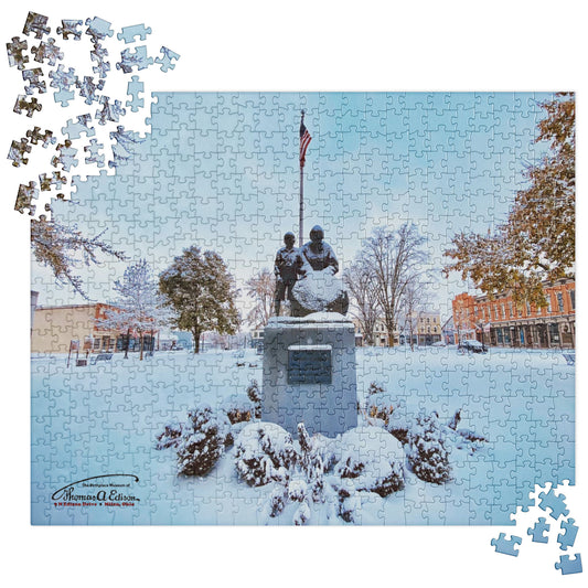 Nancy and Edison Statue Puzzle