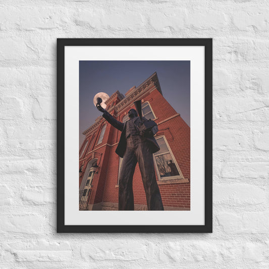 Milan Square Statue Scenic Framed Poster