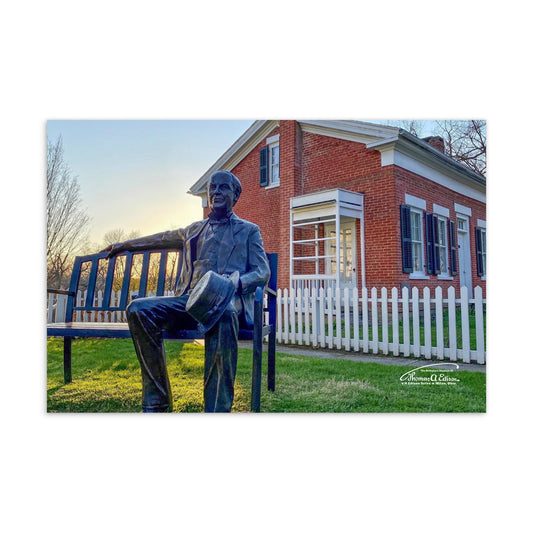 Edison Birthplace Statue Postcard