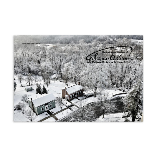 Wintery Edison Birthplace Museum Postcard