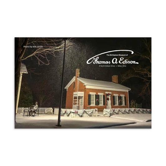 Lit-up Festive Edison Birthplace Museum Postcard