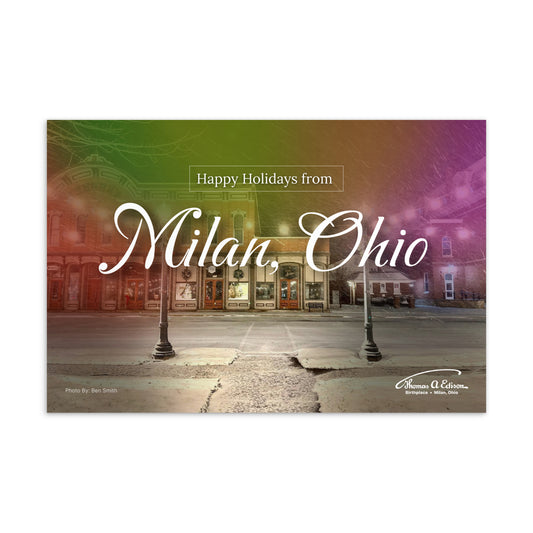 Happy Holidays from Milan, Ohio Postcard