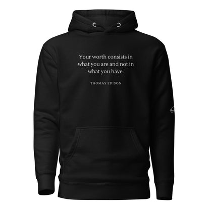 Value of Worth Quote Hoodie